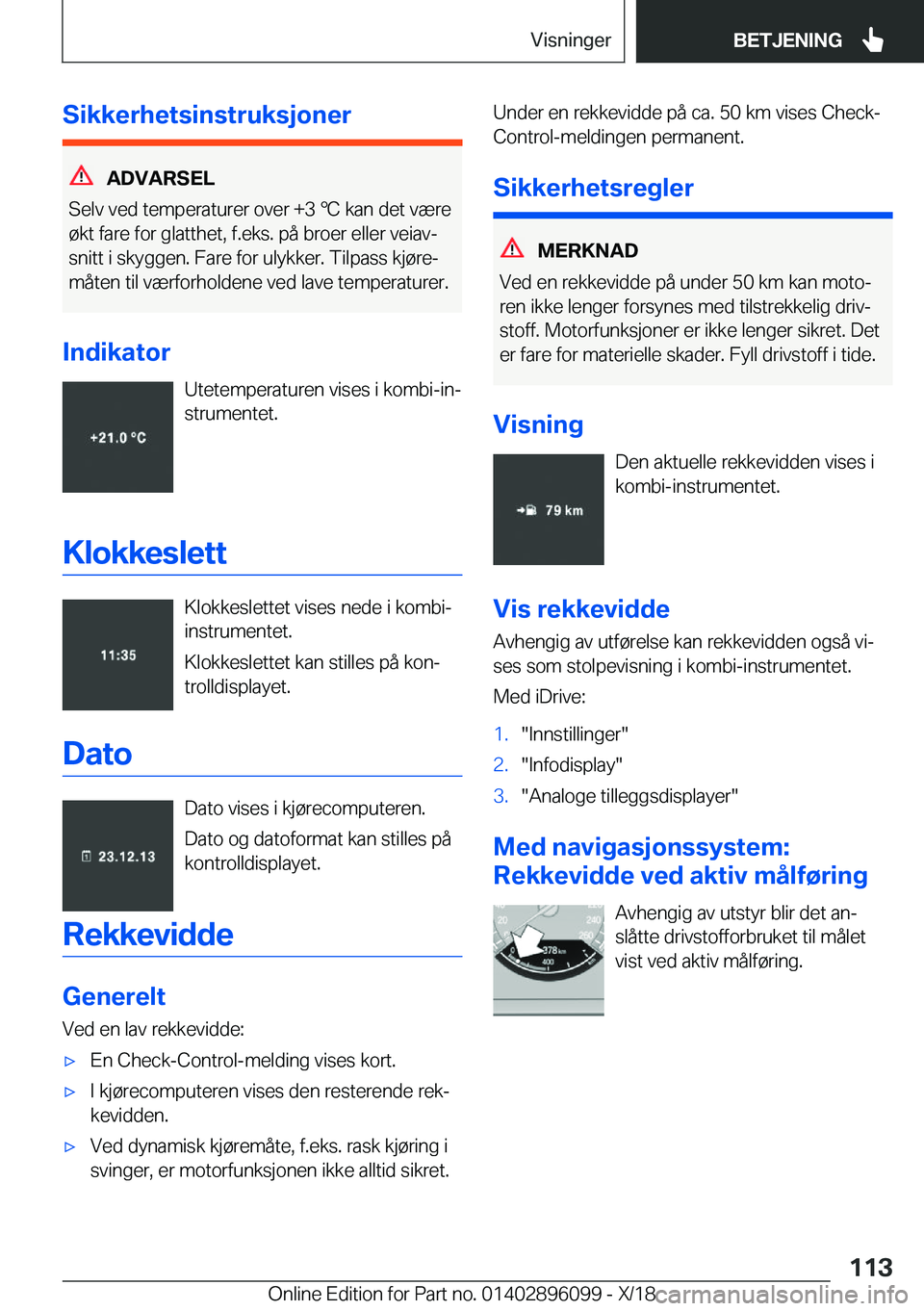 BMW X6 2019  InstruksjonsbØker (in Norwegian) �S�i�k�k�e�r�h�e�t�s�i�n�s�t�r�u�k�s�j�o�n�e�r
�A�D�V�A�R�S�E�L
�S�e�l�v��v�e�d��t�e�m�p�e�r�a�t�u�r�e�r��o�v�e�r��+�3�