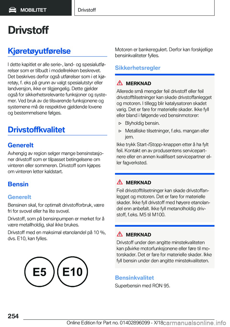 BMW X6 2019  InstruksjonsbØker (in Norwegian) �D�r�i�v�s�t�o�f�f�K�j�