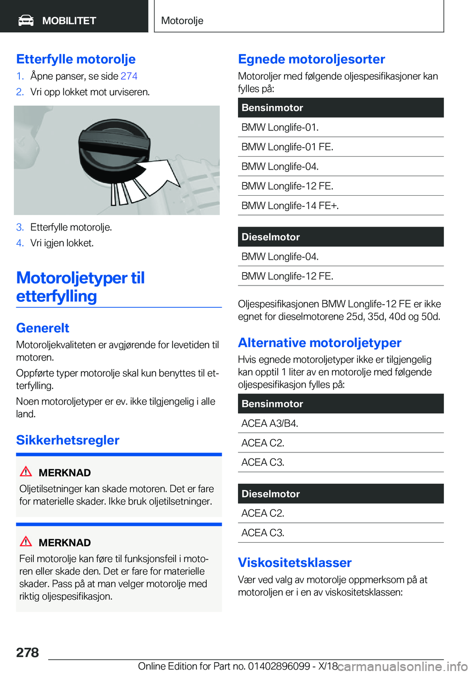 BMW X6 2019  InstruksjonsbØker (in Norwegian) �E�t�t�e�r�f�y�l�l�e��m�o�t�o�r�o�l�j�e�1�.�
