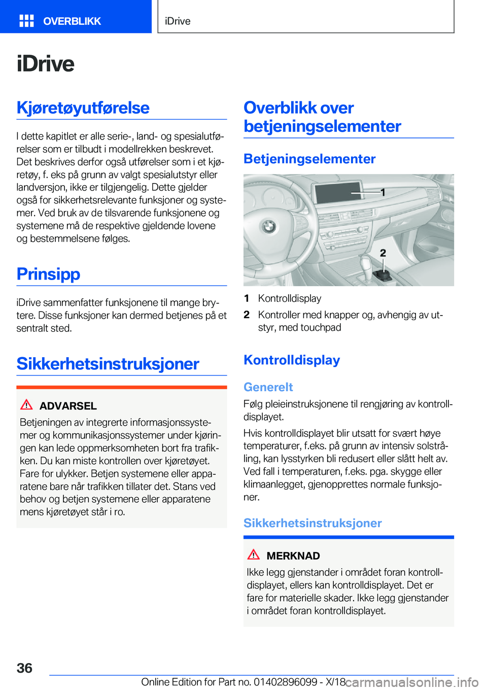 BMW X6 2019  InstruksjonsbØker (in Norwegian) �i�D�r�i�v�e�K�j�