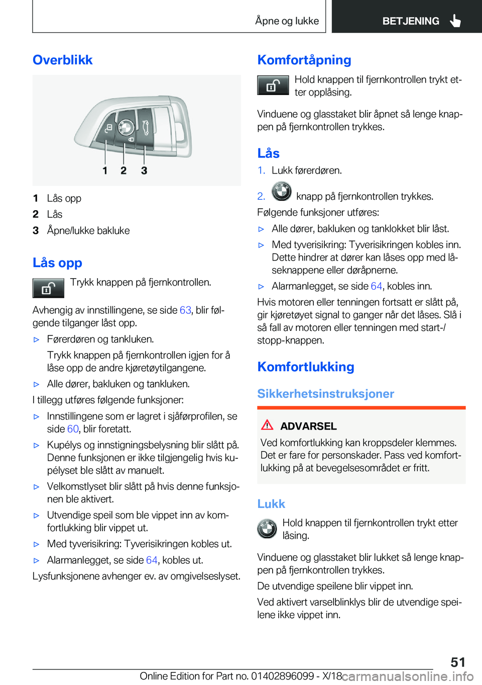 BMW X6 2019  InstruksjonsbØker (in Norwegian) �O�v�e�r�b�l�i�k�k�1�L�å�s��o�p�p�2�L�å�s�3�