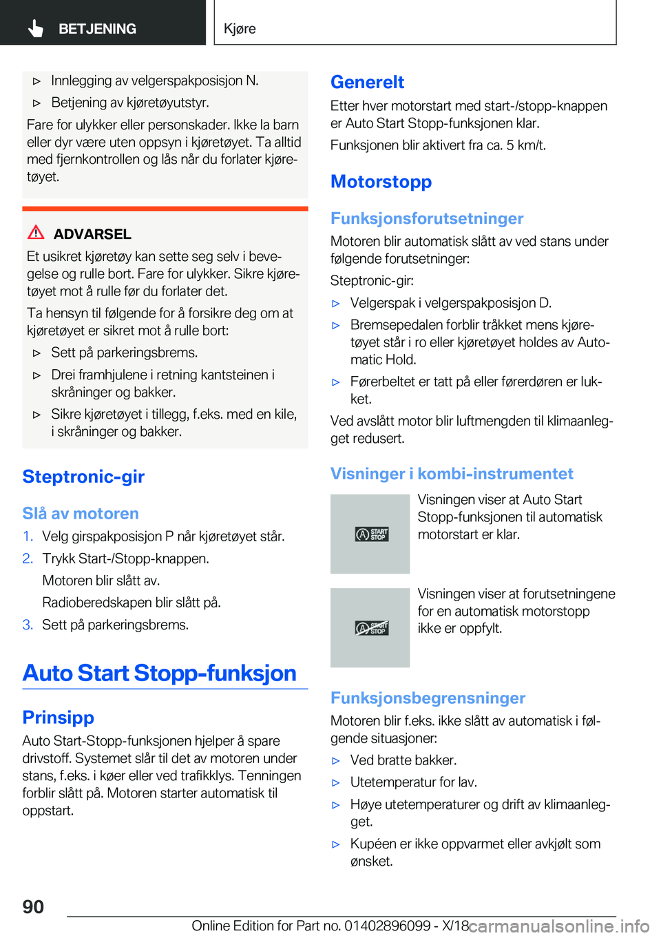 BMW X6 2019  InstruksjonsbØker (in Norwegian) x�I�n�n�l�e�g�g�i�n�g��a�v��v�e�l�g�e�r�s�p�a�k�p�o�s�i�s�j�o�n��N�.x�B�e�t�j�e�n�i�n�g��a�v��k�j�