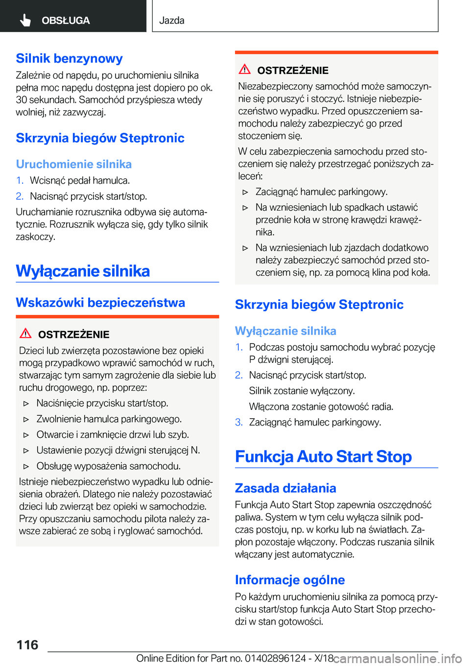 BMW X6 2019  Instrukcja obsługi (in Polish) �S�i�l�n�i�k��b�e�n�z�y�n�o�w�y
�Z�a�l�e9�n�i�e��o�d��n�a�p�