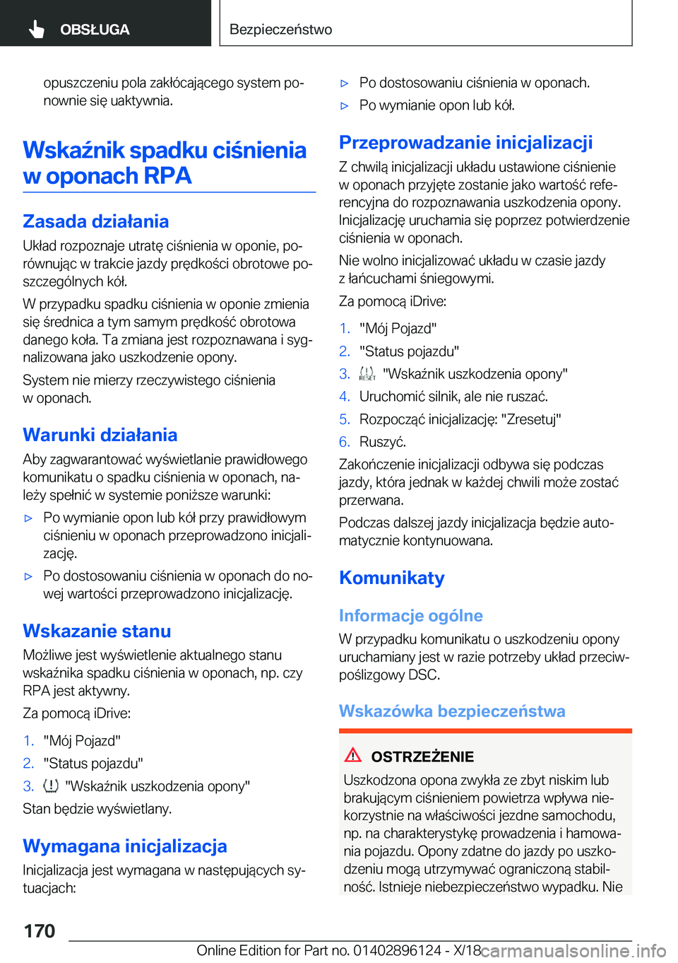 BMW X6 2019  Instrukcja obsługi (in Polish) �o�p�u�s�z�c�z�e�n�i�u��p�o�l�a��z�a�k�ł�