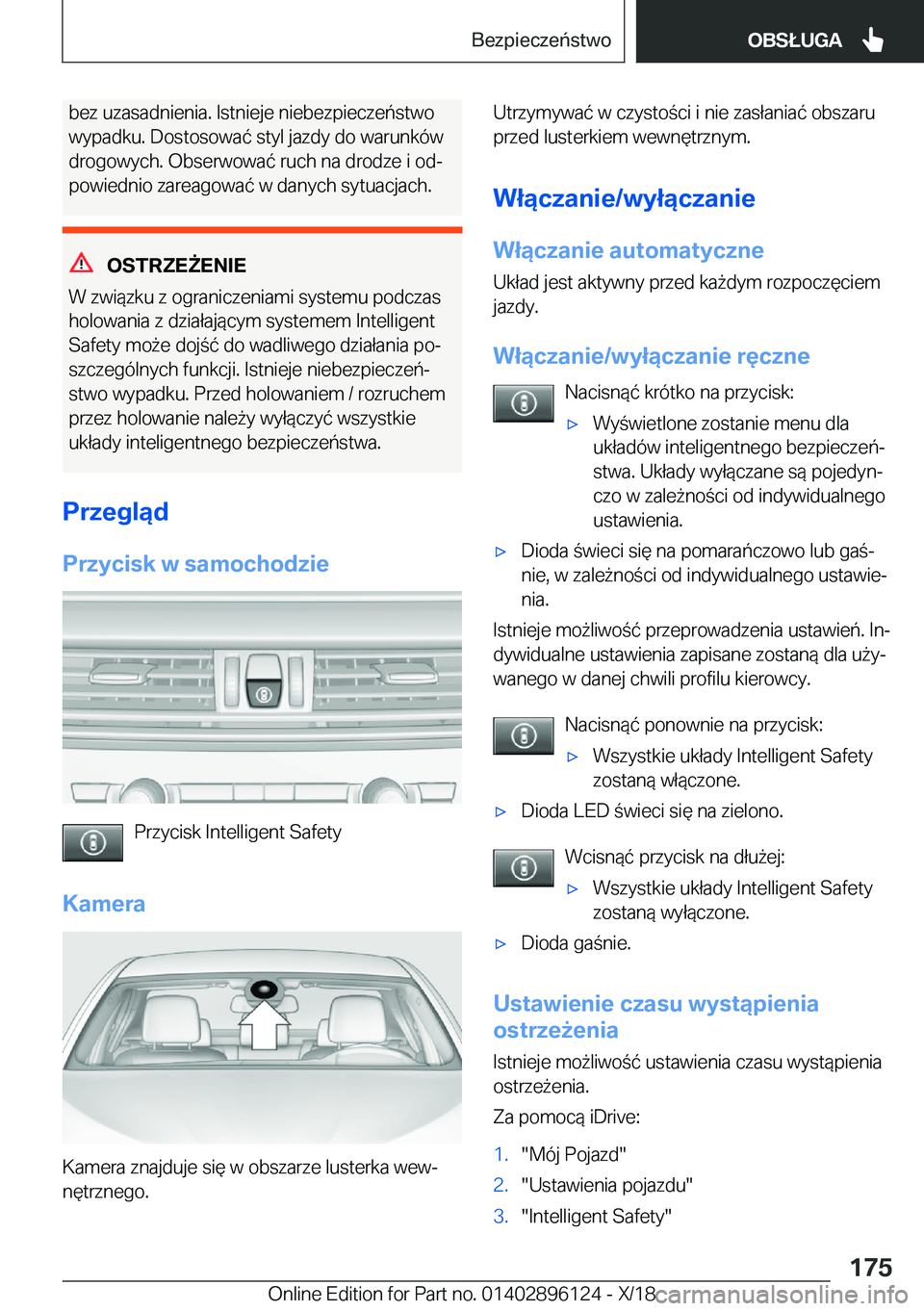 BMW X6 2019  Instrukcja obsługi (in Polish) �b�e�z��u�z�a�s�a�d�n�i�e�n�i�a�.��I�s�t�n�i�e�j�e��n�i�e�b�e�z�p�i�e�c�z�e�