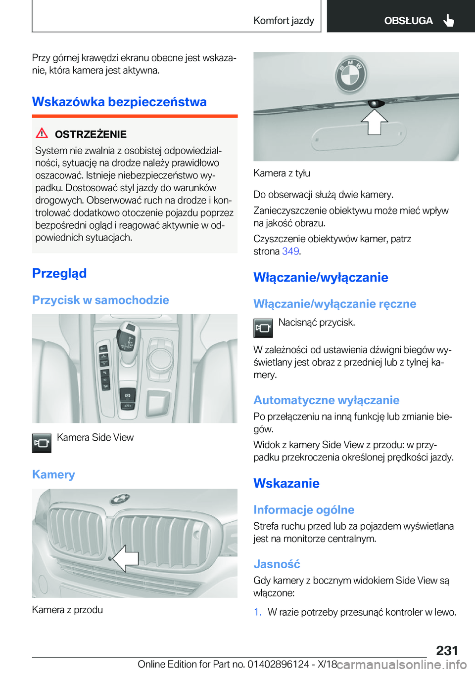 BMW X6 2019  Instrukcja obsługi (in Polish) �P�r�z�y��g�