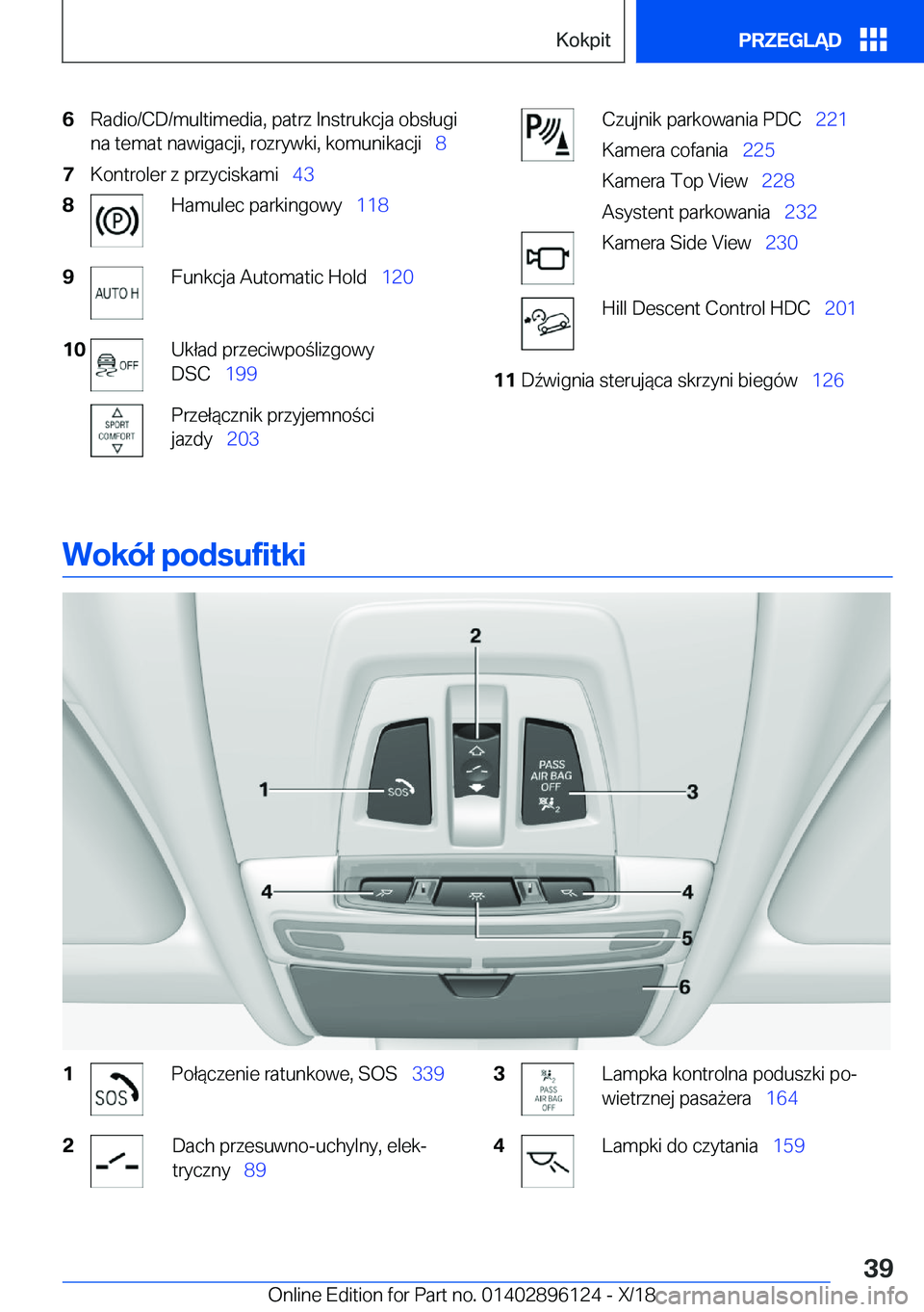 BMW X6 2019  Instrukcja obsługi (in Polish) �6�R�a�d�i�o�/�C�D�/�m�u�l�t�i�m�e�d�i�a�,��p�a�t�r�z��I�n�s�t�r�u�k�c�j�a��o�b�s�ł�u�g�i�n�a��t�e�m�a�t��n�a�w�i�g�a�c�j�i�,��r�o�z�r�y�w�k�i�,��k�o�m�u�n�i�k�a�c�j�i\_ �8�7�K�o�n�t�r�o�l�e