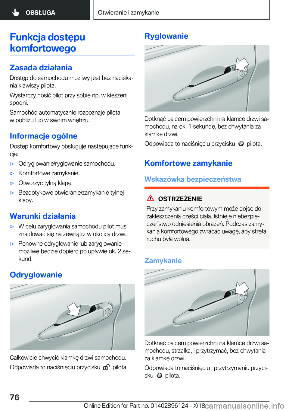 BMW X6 2019  Instrukcja obsługi (in Polish) �F�u�n�k�c�j�a��d�o�s�t�