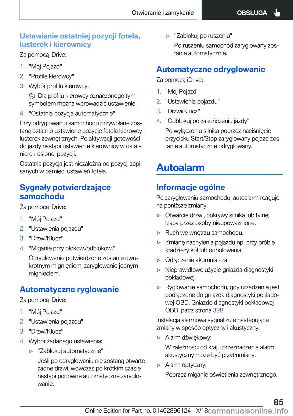 BMW X6 2019  Instrukcja obsługi (in Polish) �U�s�t�a�w�i�a�n�i�e��o�s�t�a�t�n�i�e�j��p�o�z�y�c�j�i��f�o�t�e�l�a�,
�l�u�s�t�e�r�e�k��i��k�i�e�r�o�w�n�i�c�y
�Z�a��p�o�m�o�c�