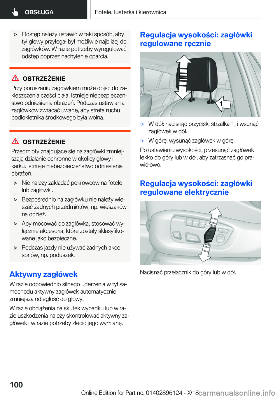 BMW X6 2019  Instrukcja obsługi (in Polish) 'x�O�d�s�t�