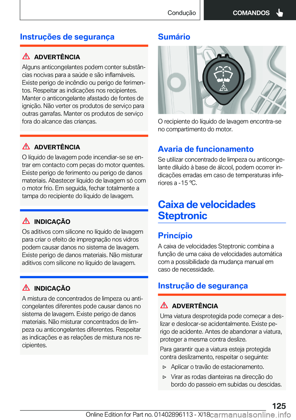 BMW X6 2019  Manual do condutor (in Portuguese) �I�n�s�t�r�u�