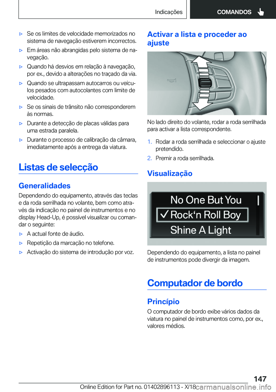 BMW X6 2019  Manual do condutor (in Portuguese) x�S�e��o�s��l�i�m�i�t�e�s��d�e��v�e�l�o�c�i�d�a�d�e��m�e�m�o�r�i�z�a�d�o�s��n�o
�s�i�s�t�e�m�a��d�e��n�a�v�e�g�a�