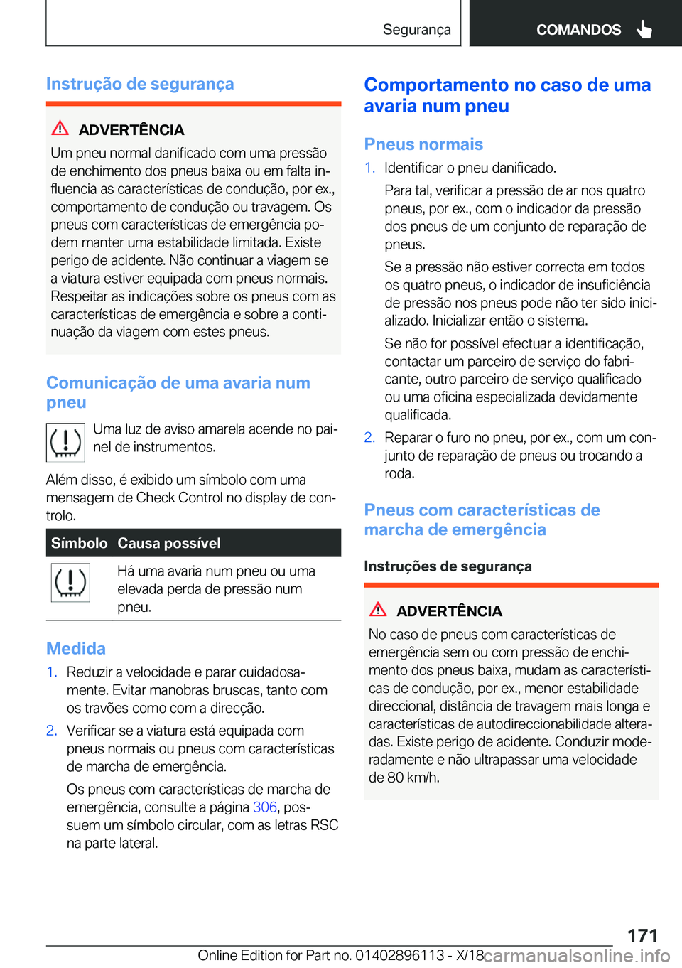 BMW X6 2019  Manual do condutor (in Portuguese) �I�n�s�t�r�u�