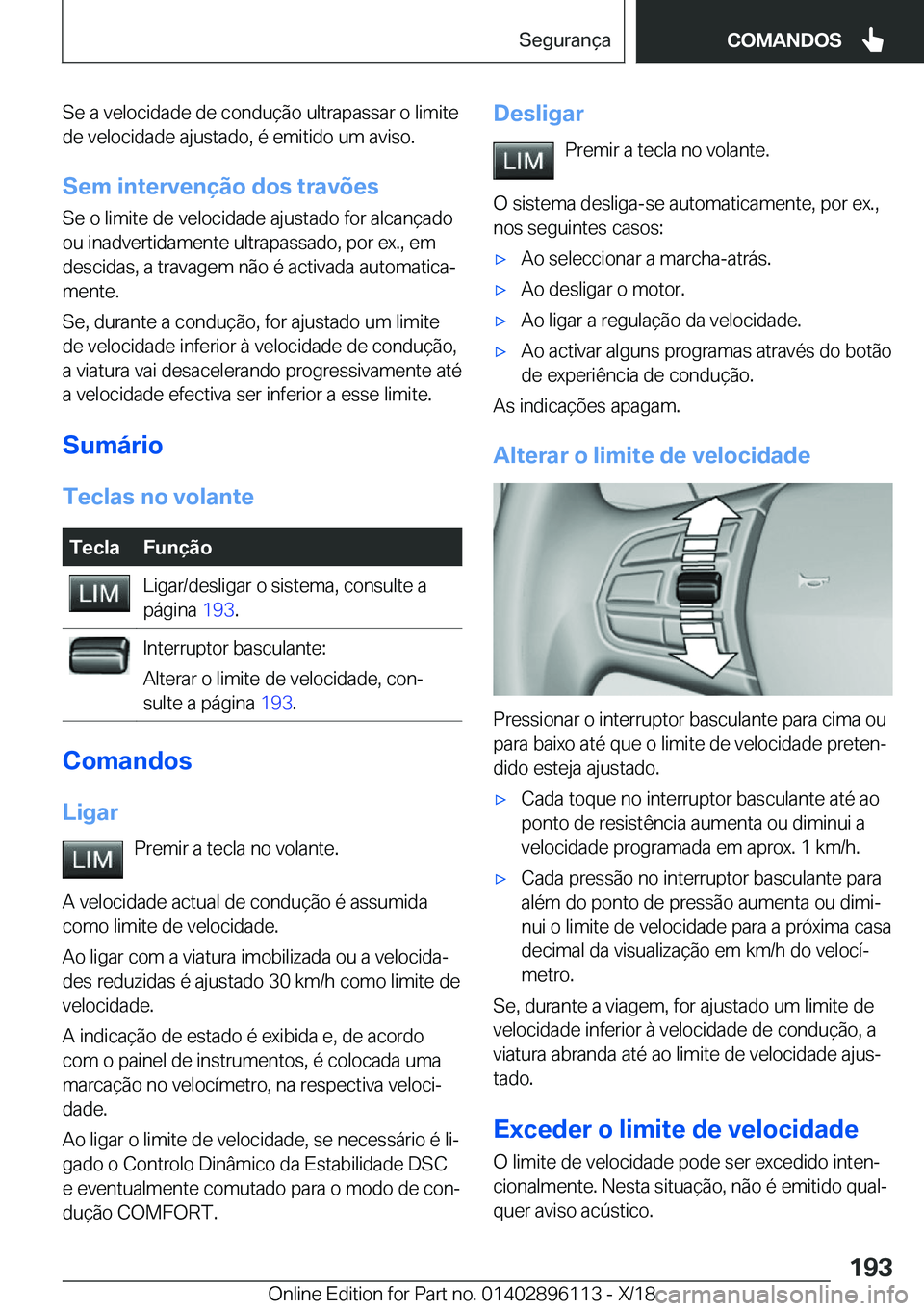 BMW X6 2019  Manual do condutor (in Portuguese) �S�e��a��v�e�l�o�c�i�d�a�d�e��d�e��c�o�n�d�u�