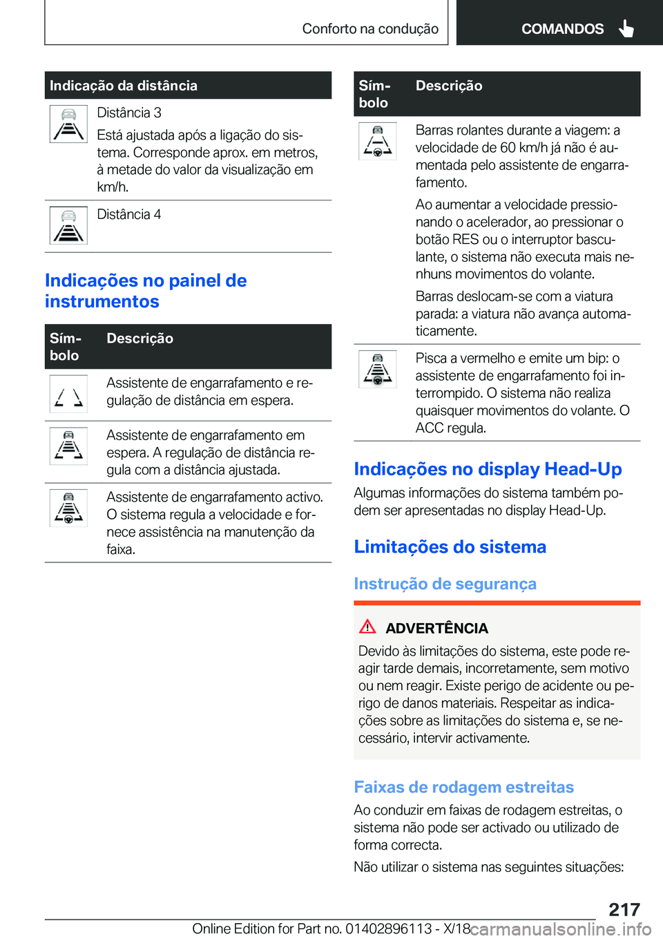 BMW X6 2019  Manual do condutor (in Portuguese) �I�n�d�i�c�a�