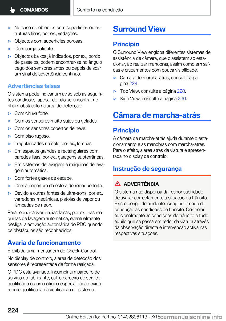 BMW X6 2019  Manual do condutor (in Portuguese) x�N�o��c�a�s�o��d�e��o�b�j�e�c�t�o�s��c�o�m��s�u�p�e�r�f�
