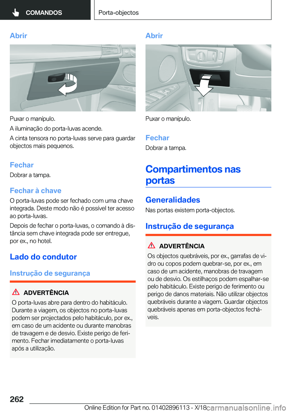 BMW X6 2019  Manual do condutor (in Portuguese) �A�b�r�i�r
�P�u�x�a�r��o��m�a�n�