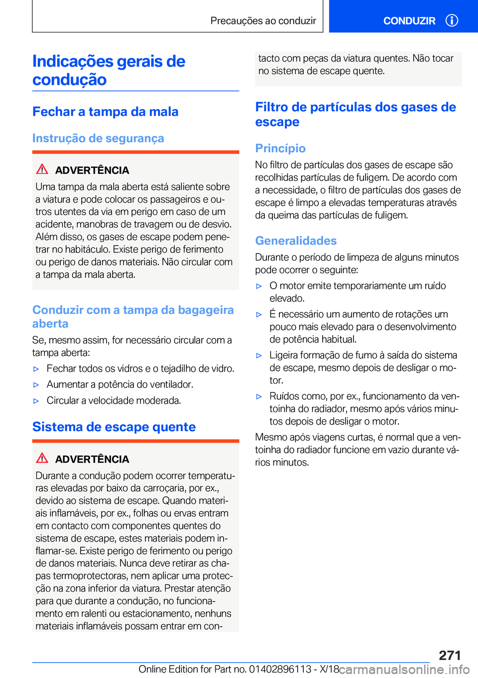 BMW X6 2019  Manual do condutor (in Portuguese) �I�n�d�i�c�a�