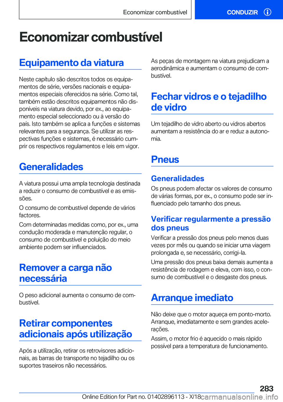 BMW X6 2019  Manual do condutor (in Portuguese) �E�c�o�n�o�m�i�z�a�r��c�o�m�b�u�s�t�