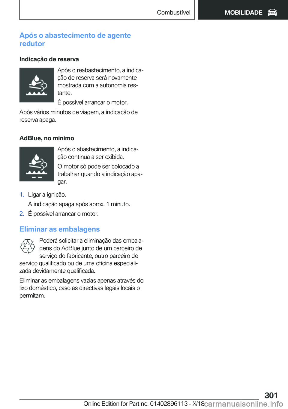 BMW X6 2019  Manual do condutor (in Portuguese) �A�p�