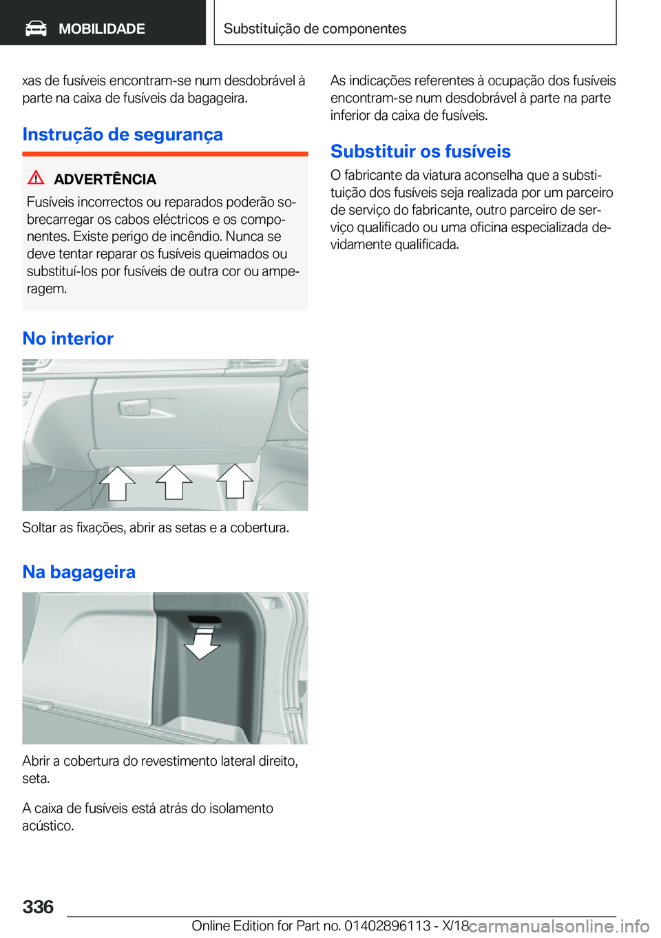 BMW X6 2019  Manual do condutor (in Portuguese) �x�a�s��d�e��f�u�s�