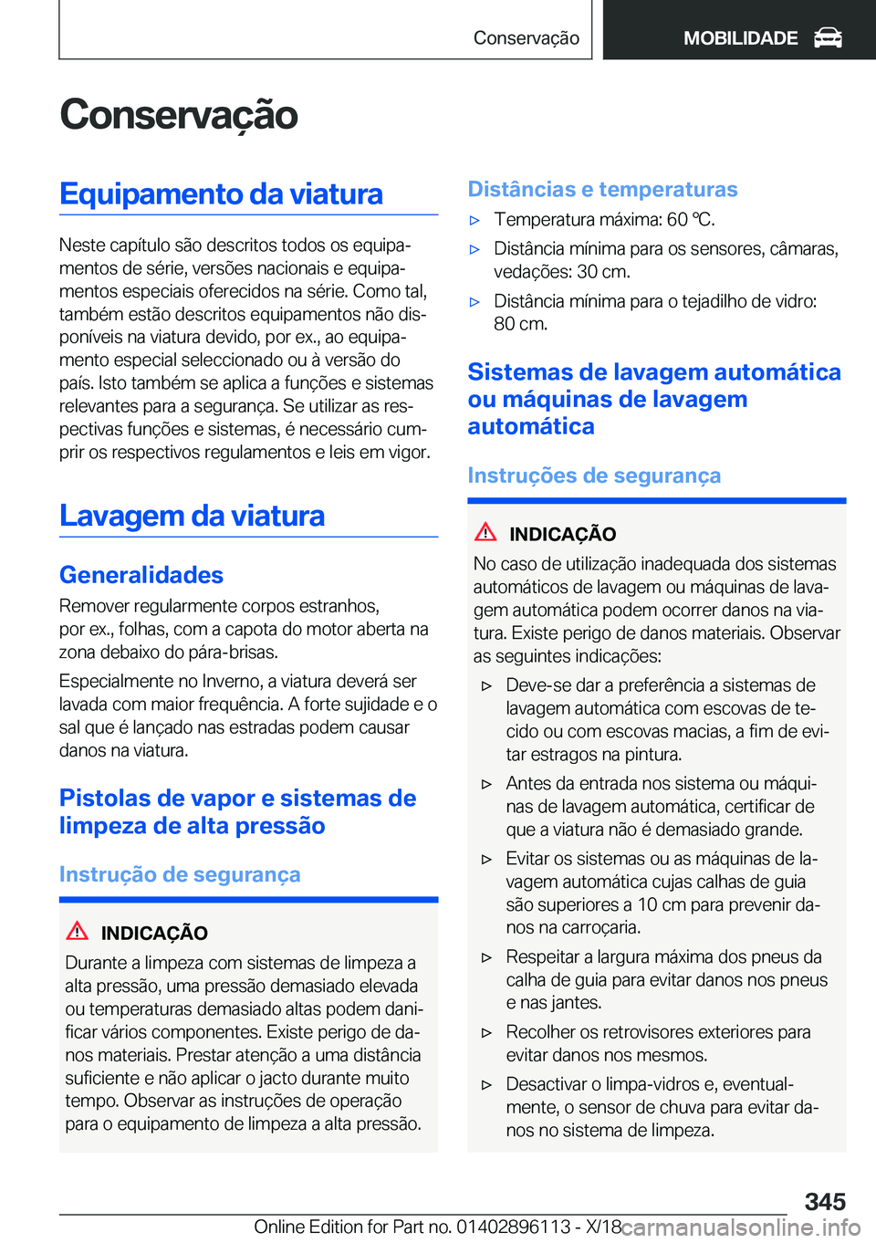 BMW X6 2019  Manual do condutor (in Portuguese) �C�o�n�s�e�r�v�a�
