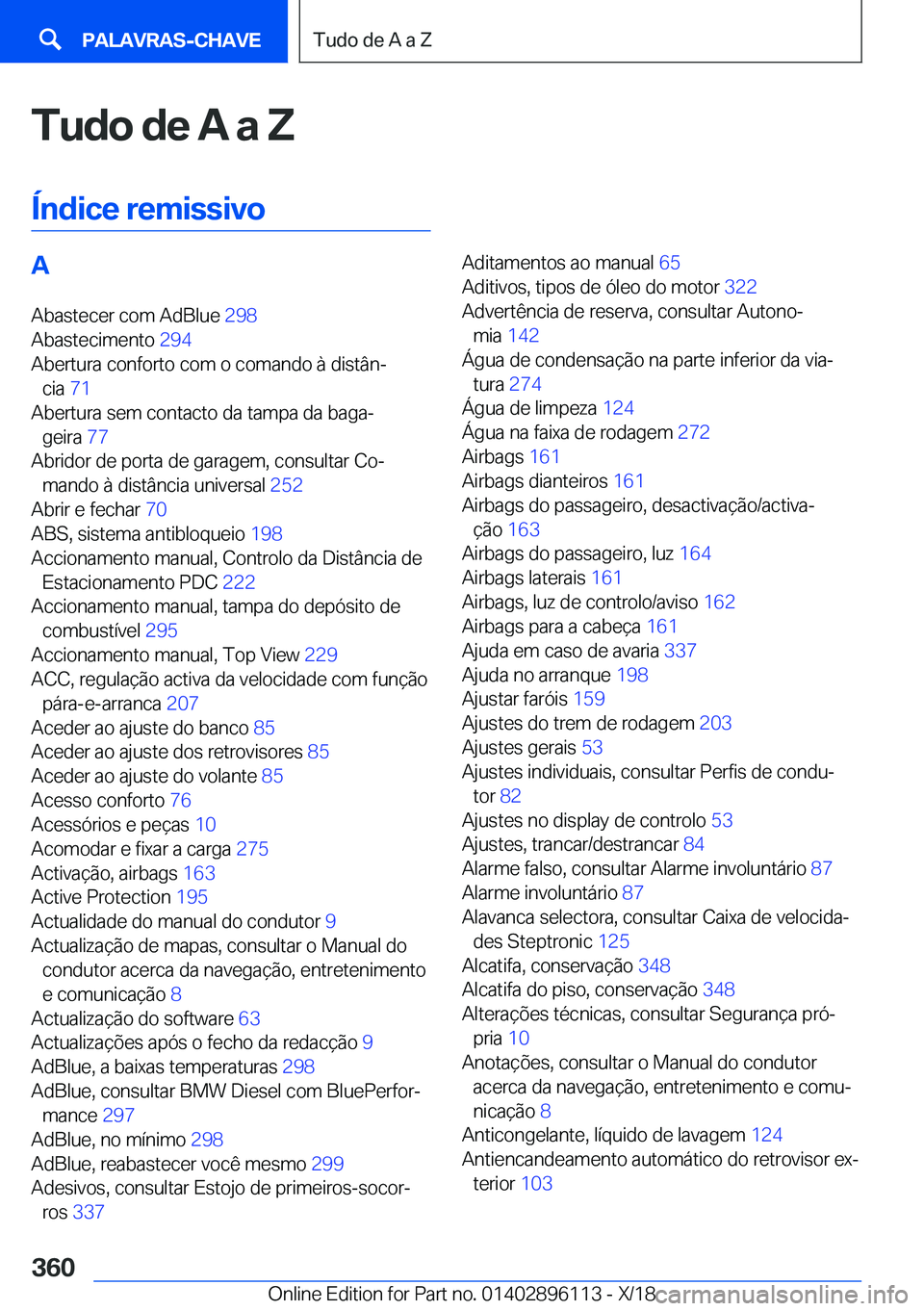BMW X6 2019  Manual do condutor (in Portuguese) �T�u�d�o��d�e��A��a��Z
�
