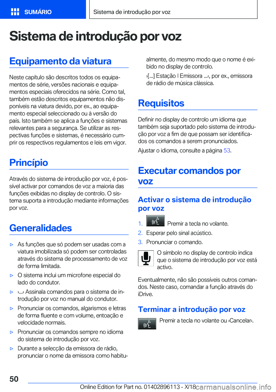 BMW X6 2019  Manual do condutor (in Portuguese) �S�i�s�t�e�m�a��d�e��i�n�t�r�o�d�u�