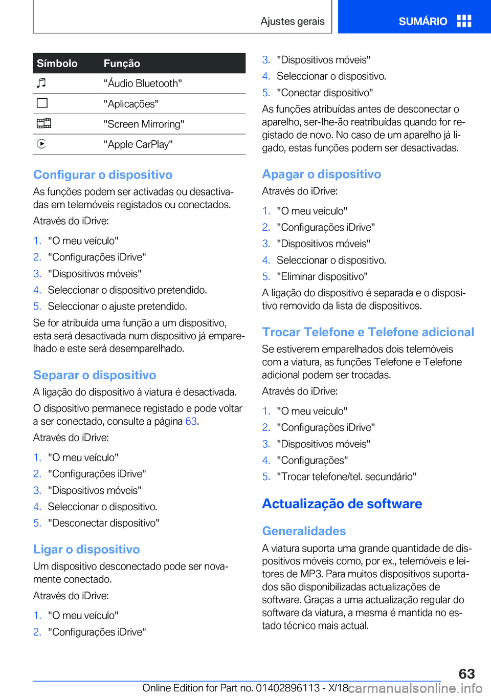 BMW X6 2019  Manual do condutor (in Portuguese) �S�