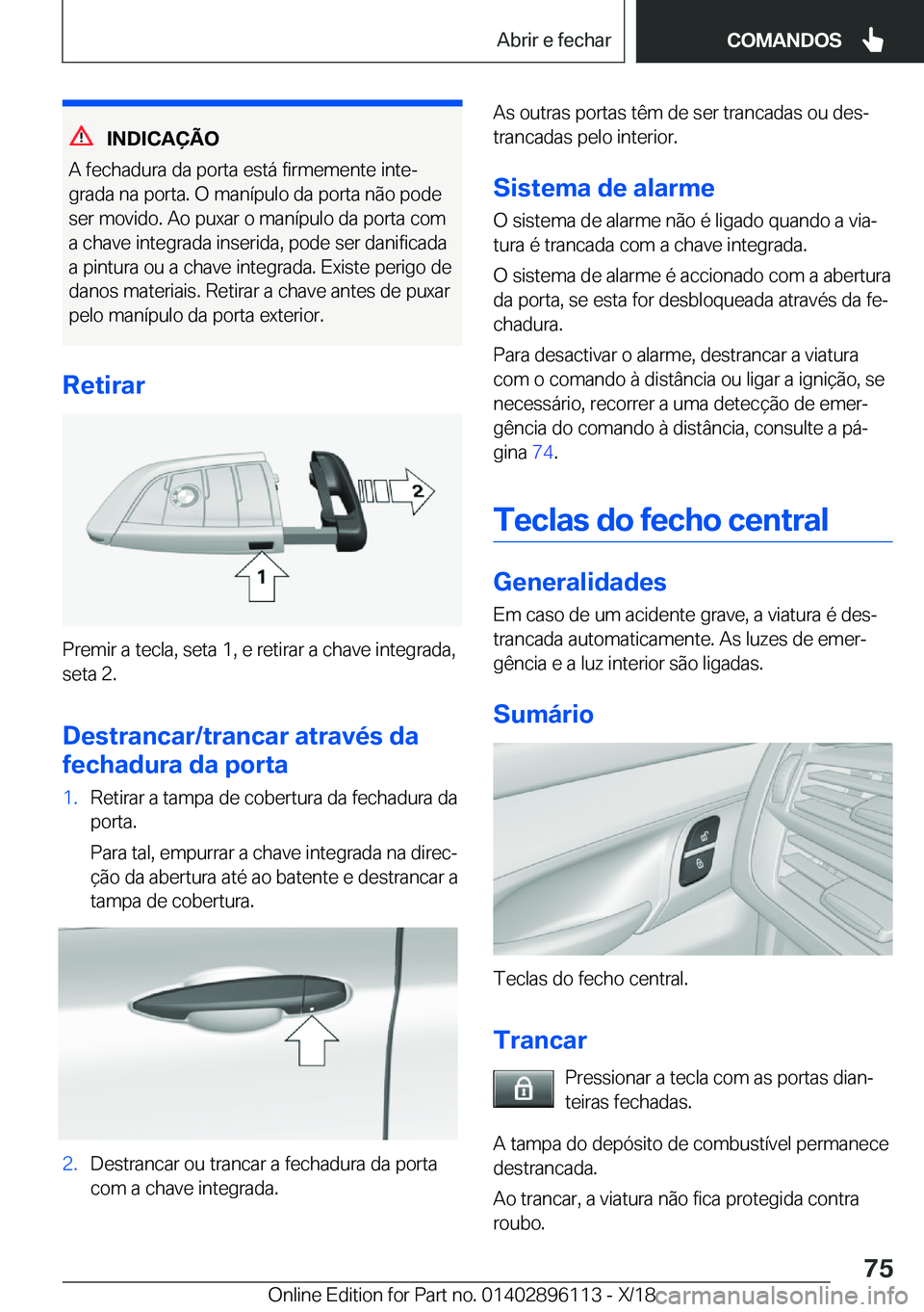 BMW X6 2019  Manual do condutor (in Portuguese) �I�N�D�I�C�A�