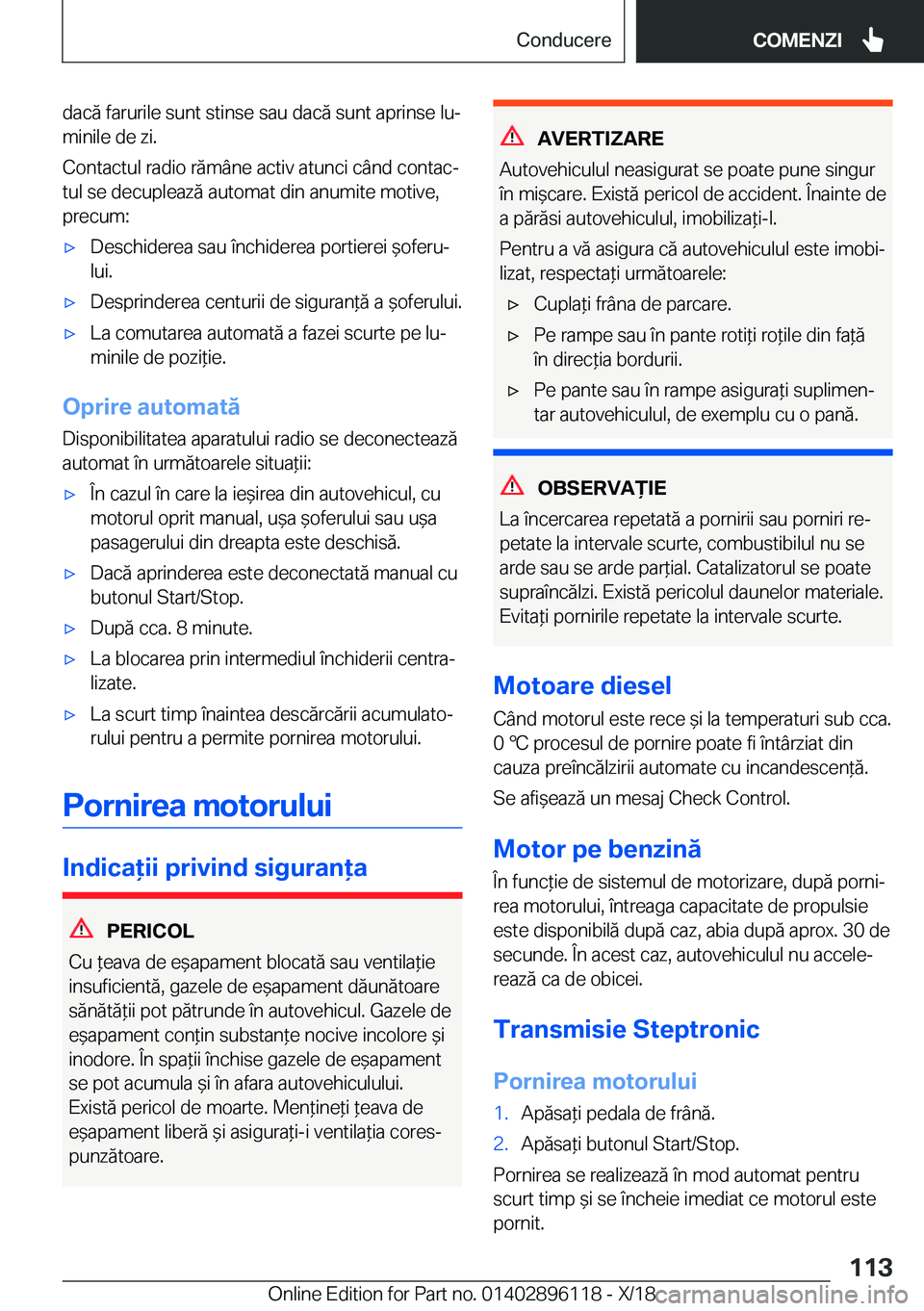 BMW X6 2019  Ghiduri De Utilizare (in Romanian) �d�a�c�