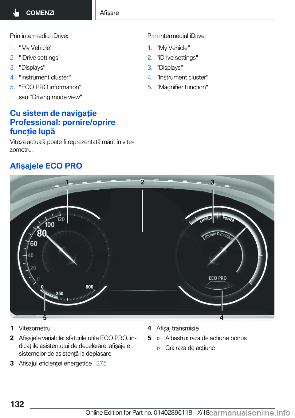 BMW X6 2019  Ghiduri De Utilizare (in Romanian) �P�r�i�n��i�n�t�e�r�m�e�d�i�u�l��i�D�r�i�v�e�:�1�.��M�y��V�e�h�i�c�l�e��2�.��i�D�r�i�v�e��s�e�t�t�i�n�g�s��3�.��D�i�s�p�l�a�y�s��4�.��I�n�s�t�r�u�m�e�n�t��c�l�u�s�t�e�r��5�.��E�C�O��P�R