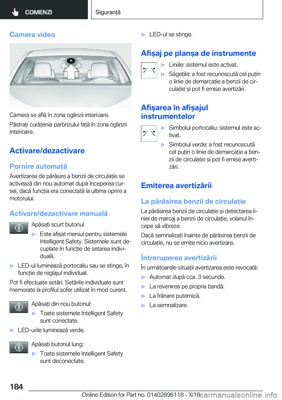 BMW X6 2019  Ghiduri De Utilizare (in Romanian) �C�a�m�e�r�a��v�i�d�e�o
�C�a�m�e�r�a��s�e��a�f�l�