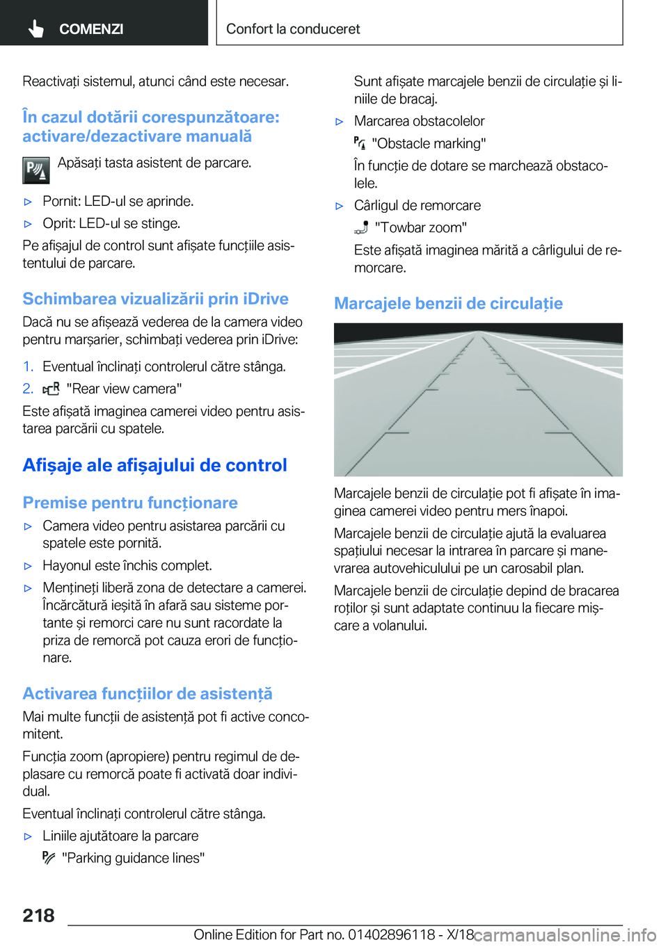 BMW X6 2019  Ghiduri De Utilizare (in Romanian) �R�e�a�c�t�i�v�a*�i��s�i�s�t�e�m�u�l�,��a�t�u�n�c�i��c�