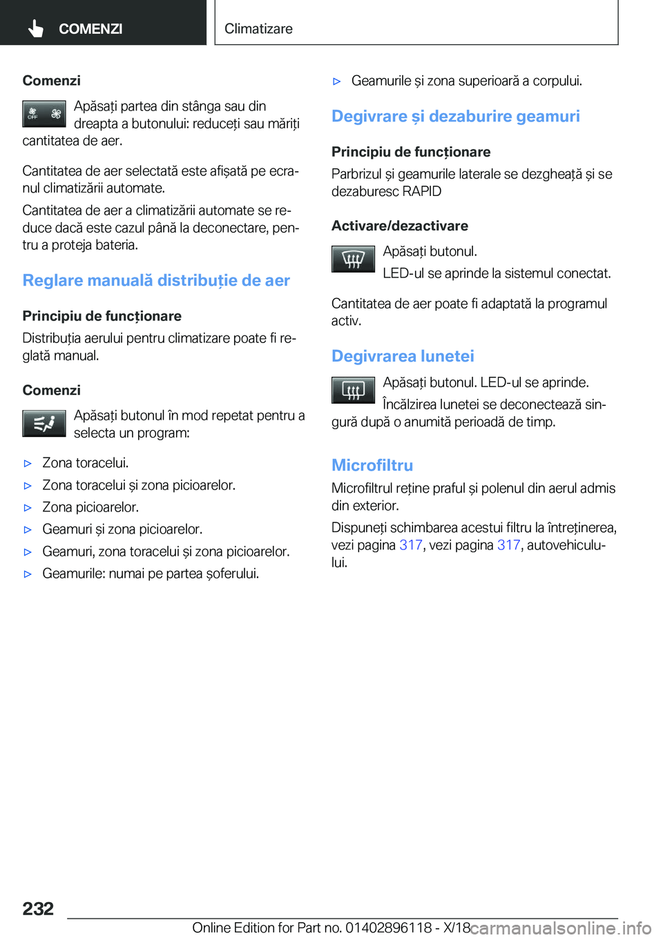 BMW X6 2019  Ghiduri De Utilizare (in Romanian) �C�o�m�e�n�z�i�A�p�