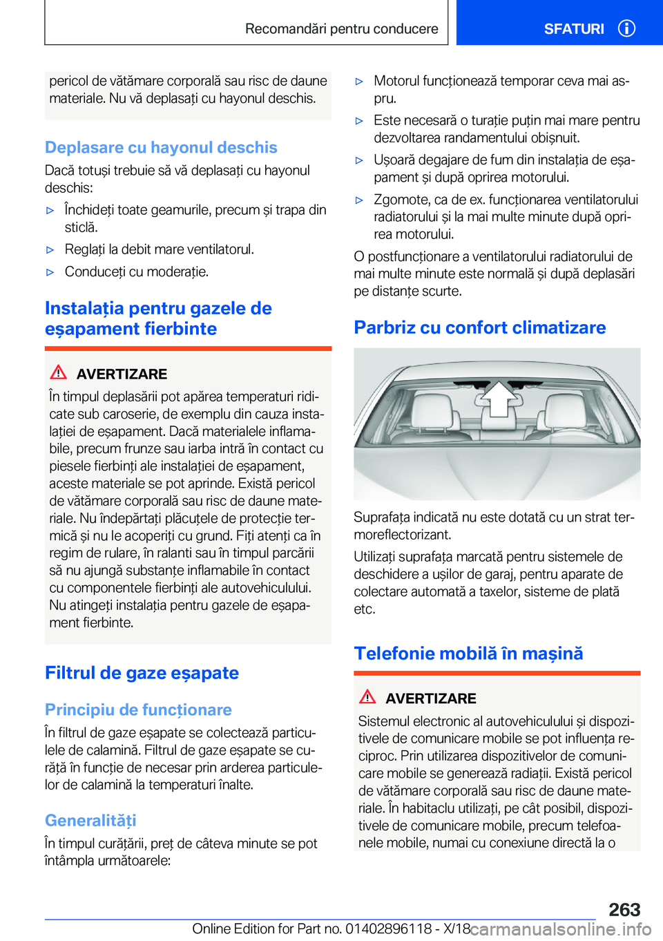 BMW X6 2019  Ghiduri De Utilizare (in Romanian) �p�e�r�i�c�o�l��d�e��v�