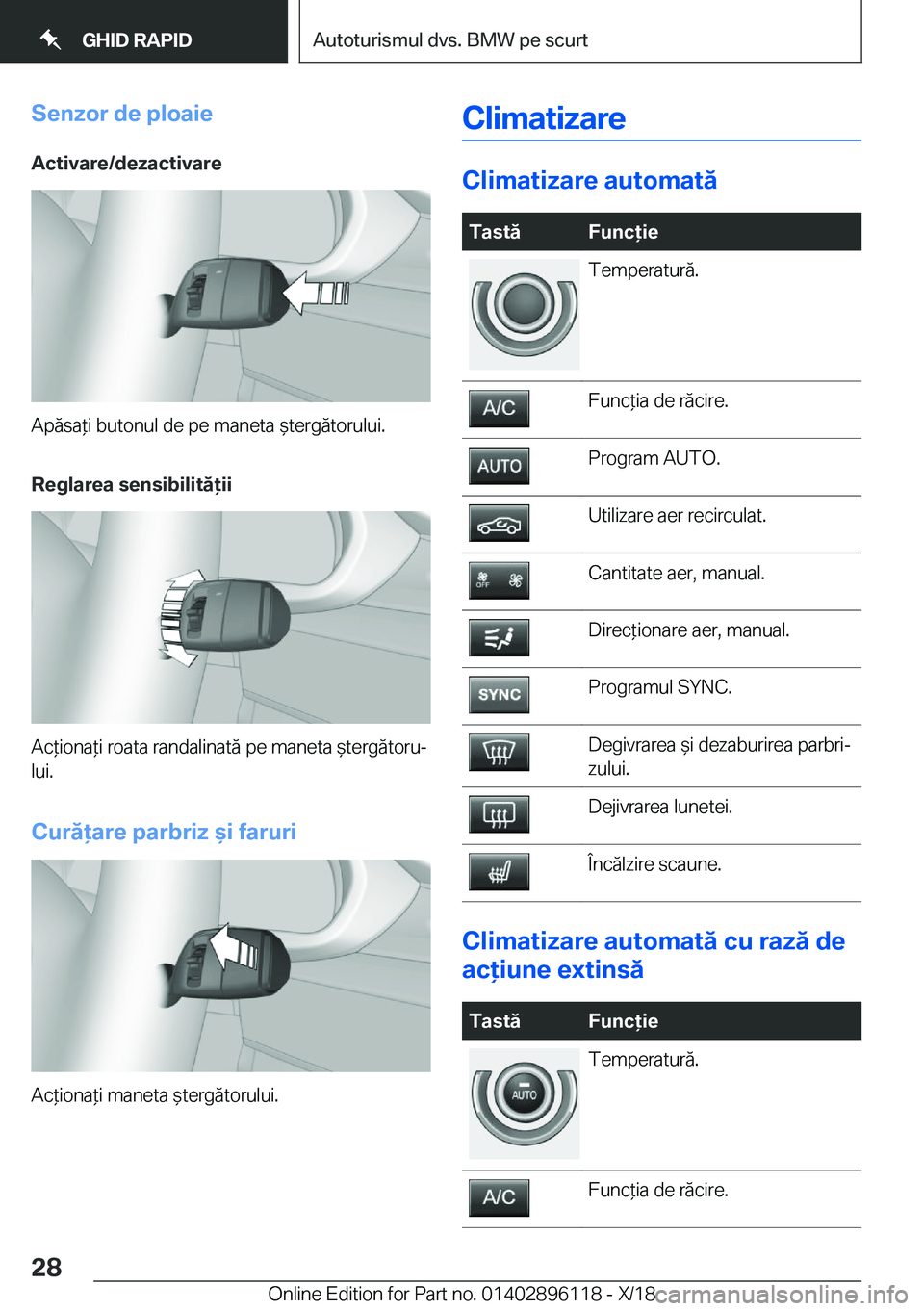 BMW X6 2019  Ghiduri De Utilizare (in Romanian) �S�e�n�z�o�r��d�e��p�l�o�a�i�e
�A�c�t�i�v�a�r�e�/�d�e�z�a�c�t�i�v�a�r�e
�A�p�