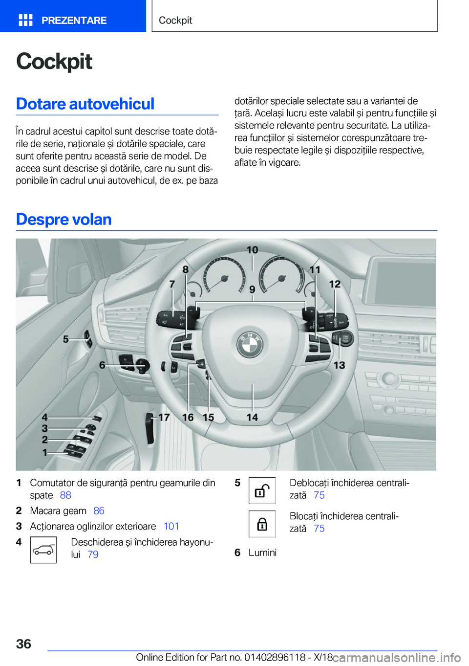 BMW X6 2019  Ghiduri De Utilizare (in Romanian) �C�o�c�k�p�i�t�D�o�t�a�r�e��a�u�t�o�v�e�h�i�c�u�l
�
