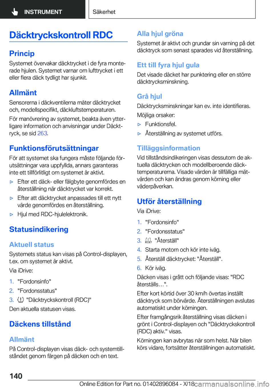 BMW X6 2019  InstruktionsbÖcker (in Swedish) �D�ä�c�k�t�r�y�c�k�s�k�o�n�t�r�o�l�l��R�D�C
�P�r�i�n�c�i�p�S�y�s�t�e�m�e�t��