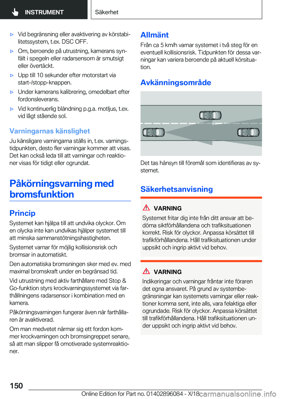 BMW X6 2019  InstruktionsbÖcker (in Swedish) x�V�i�d��b�e�g�r�ä�n�s�n�i�n�g��e�l�l�e�r��a�v�a�k�t�i�v�e�r�i�n�g��a�v��k�
