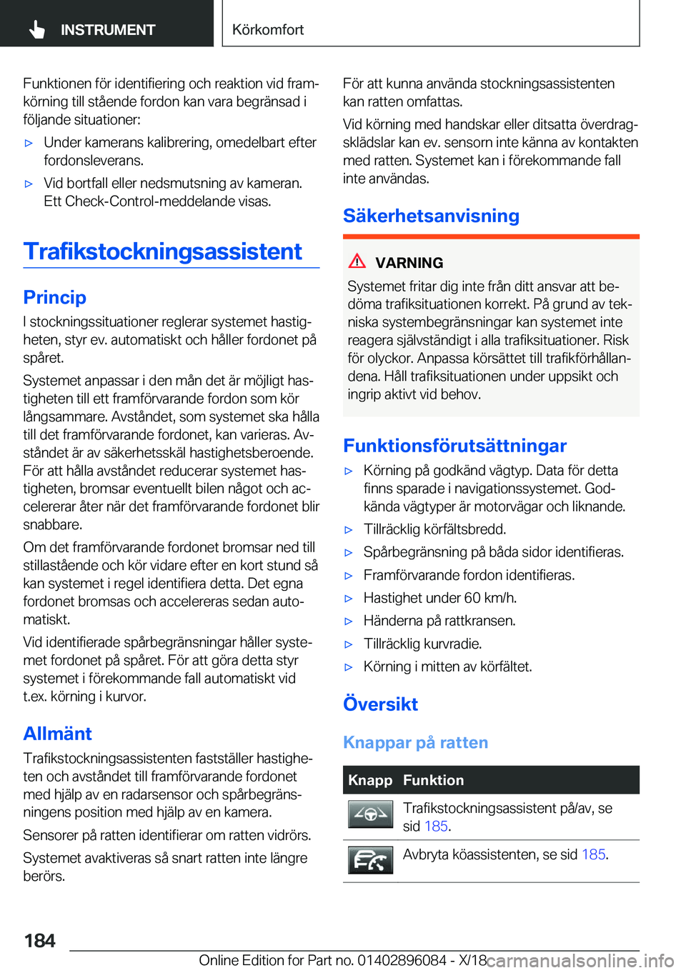 BMW X6 2019  InstruktionsbÖcker (in Swedish) �F�u�n�k�t�i�o�n�e�n��f�