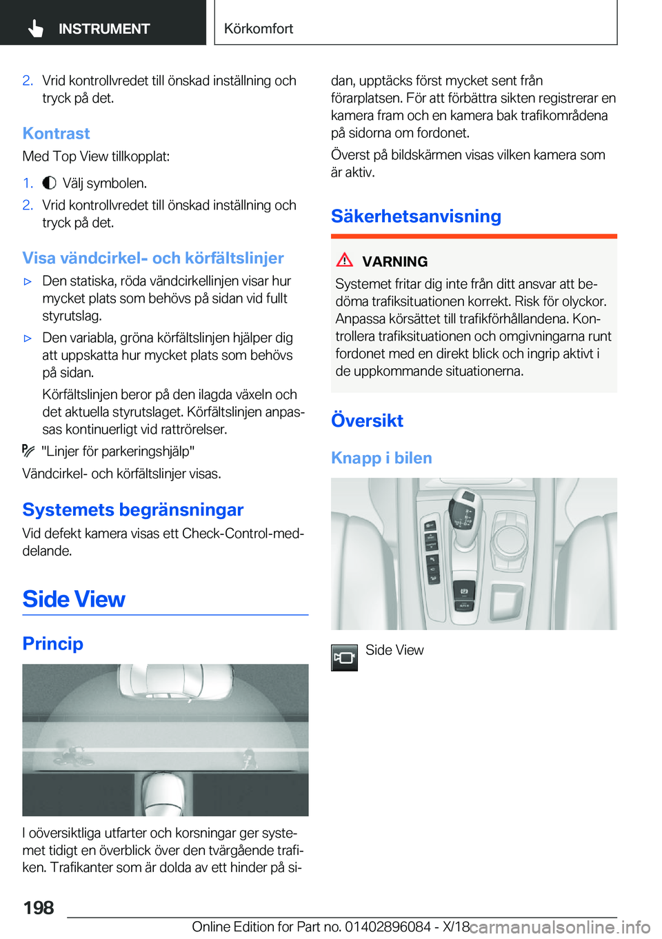 BMW X6 2019  InstruktionsbÖcker (in Swedish) �2�.�V�r�i�d��k�o�n�t�r�o�l�l�v�r�e�d�e�t��t�i�l�l��
