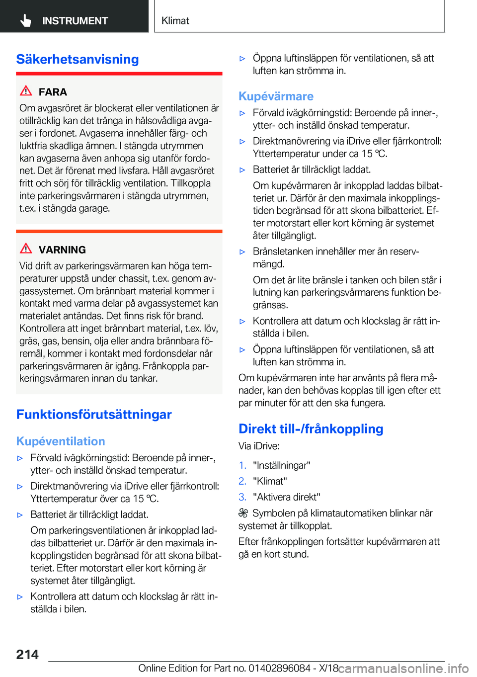BMW X6 2019  InstruktionsbÖcker (in Swedish) �S�ä�k�e�r�h�e�t�s�a�n�v�i�s�n�i�n�g
�F�A�R�A
�O�m��a�v�g�a�s�r�