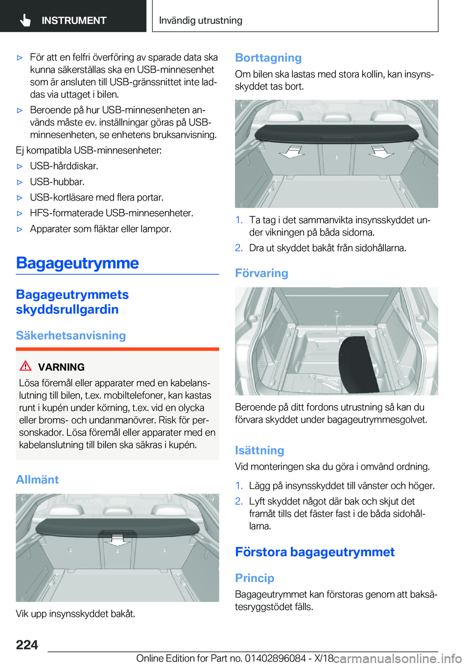 BMW X6 2019  InstruktionsbÖcker (in Swedish) x�F�