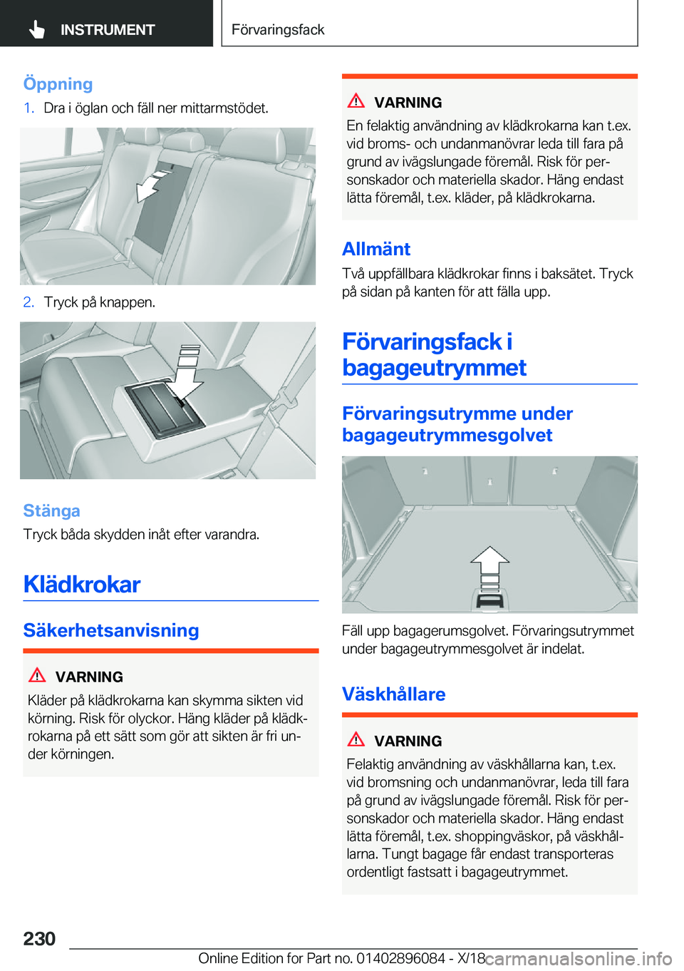 BMW X6 2019  InstruktionsbÖcker (in Swedish) �