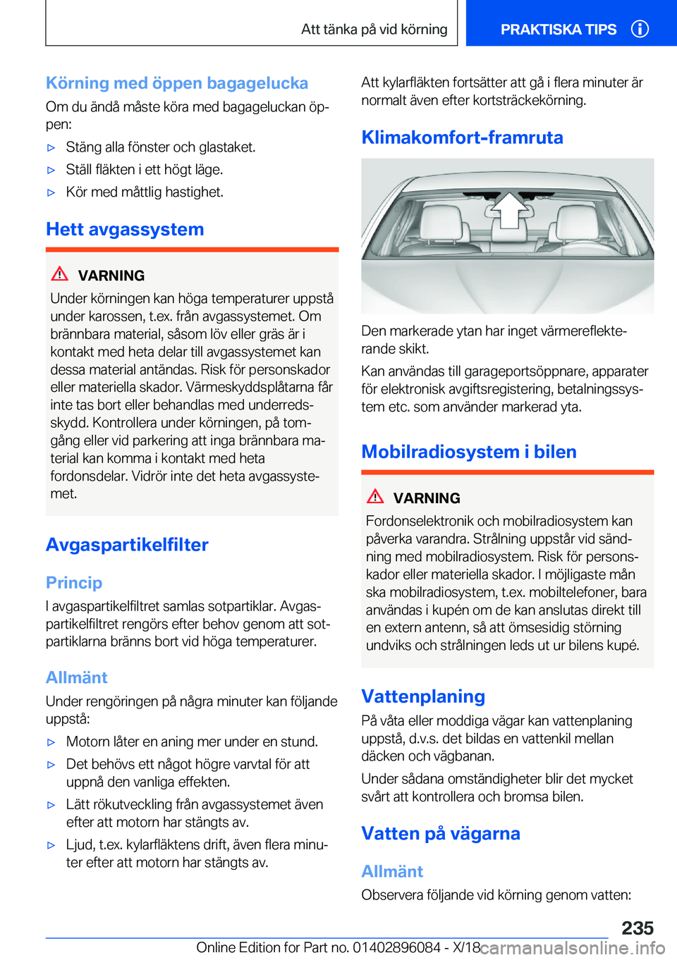 BMW X6 2019  InstruktionsbÖcker (in Swedish) �K�