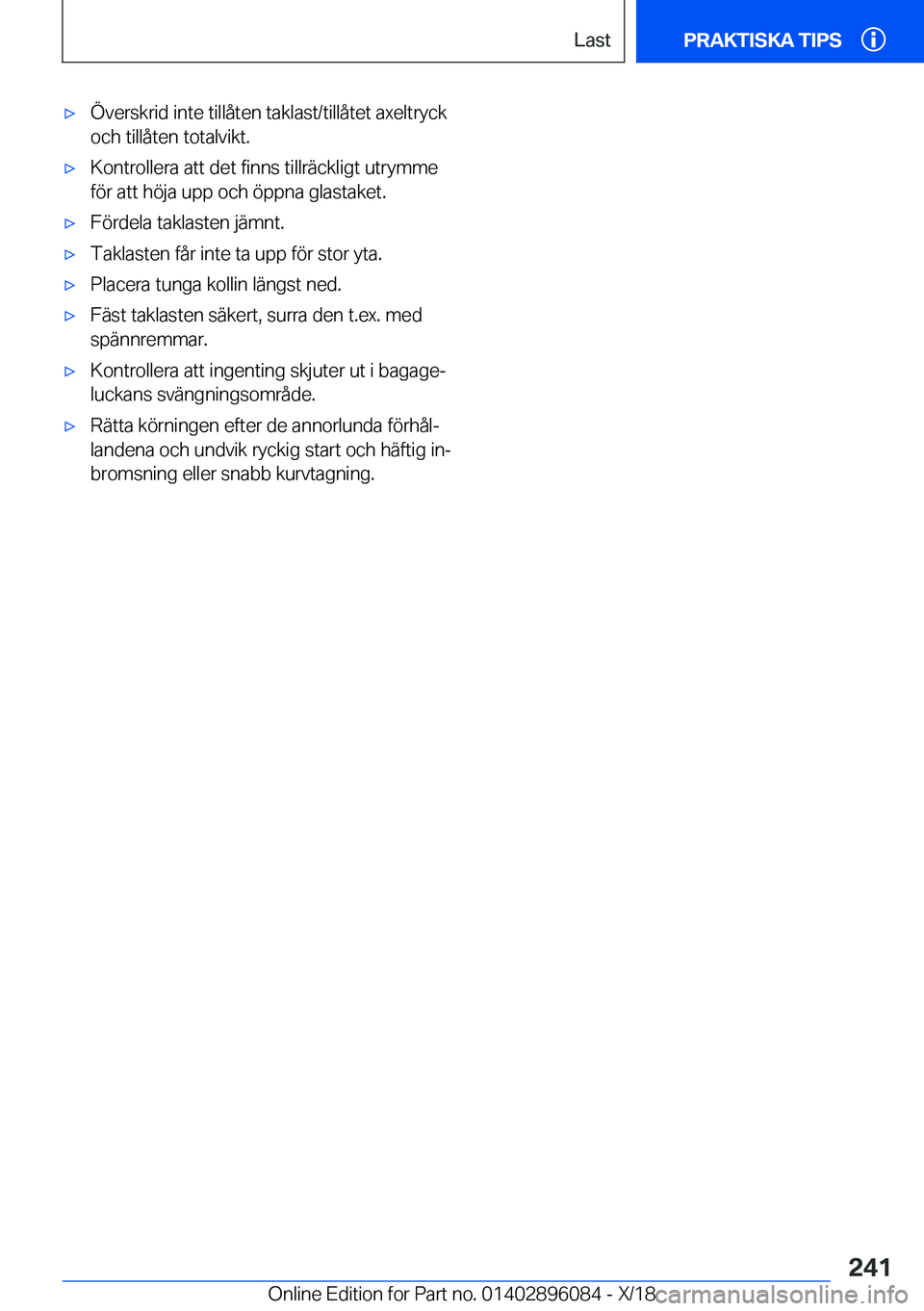 BMW X6 2019  InstruktionsbÖcker (in Swedish) x�