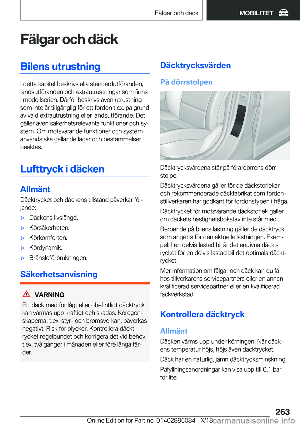 BMW X6 2019  InstruktionsbÖcker (in Swedish) �F�ä�l�g�a�r��o�c�h��d�ä�c�k�B�i�l�e�n�s��u�t�r�u�s�t�n�i�n�g
�I��d�e�t�t�a��k�a�p�i�t�e�l��b�e�s�k�r�i�v�s��a�l�l�a��s�t�a�n�d�a�r�d�u�t�f�