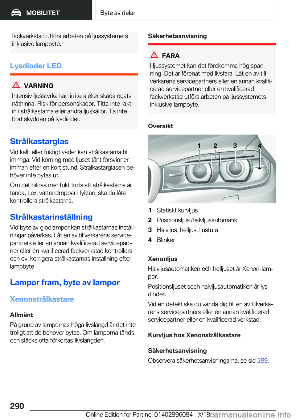 BMW X6 2019  InstruktionsbÖcker (in Swedish) �f�a�c�k�v�e�r�k�s�t�a�d��u�t�f�