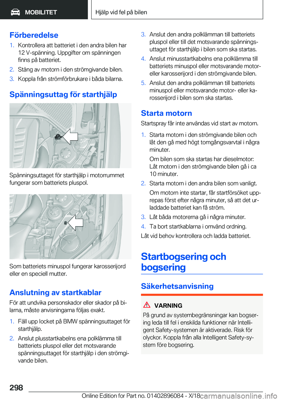 BMW X6 2019  InstruktionsbÖcker (in Swedish) �F�